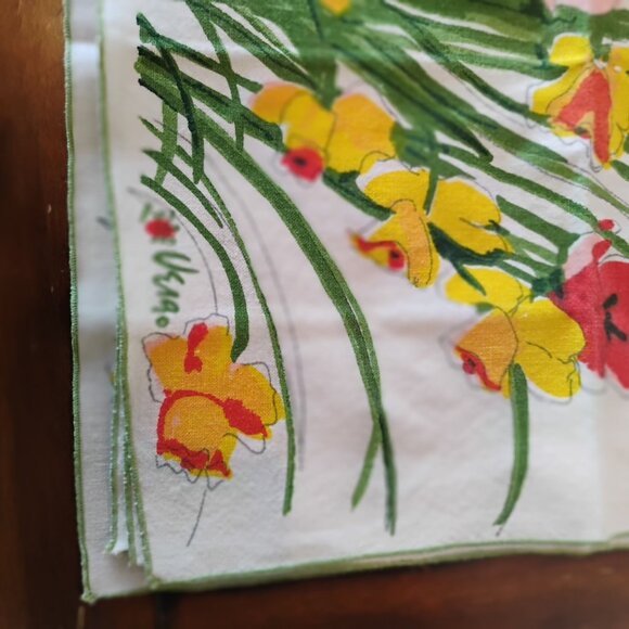 Set of 7 VERA Neumann Spring Floral Tulips Daffodils Napkins 16" x 15" Vintage - Picture 6 of 9
